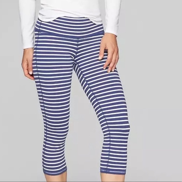 Athleta Pants - Athleta Stripes Chaturanga Capri Crop Pant XS